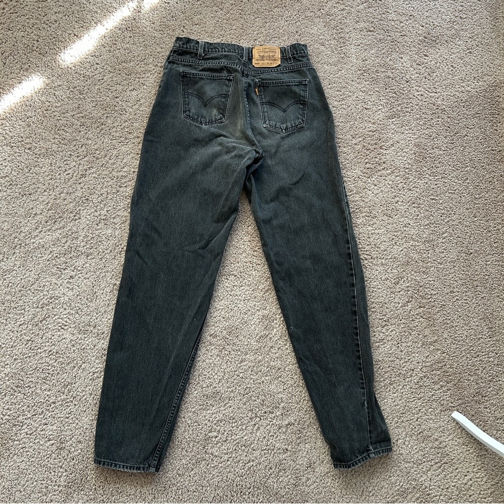 Levi's Vintage Charcoal Gray Orange Tab 560 Loose Fit Tapered Leg Jeans 34x36 - Picture 2 of 10